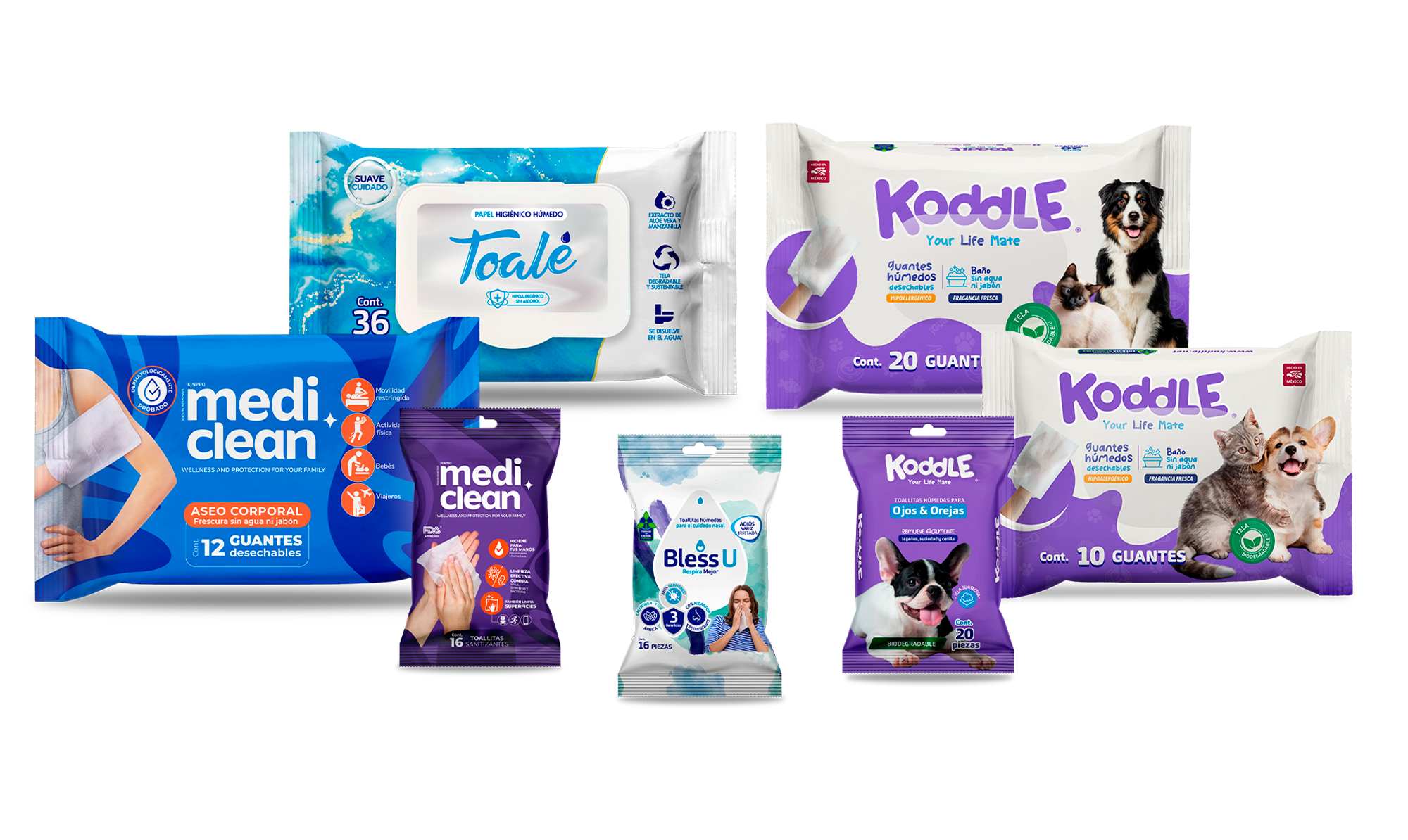 Products Maquinsa Industries Wet Wipes Manufacturer, Wet Wipes Supplier, Wet Wipes Manufacturer in Mexico, private label wet wipes manufacturer, disinfectant wipes manufacturer Koddle, Toalé, mediclean, blessU.